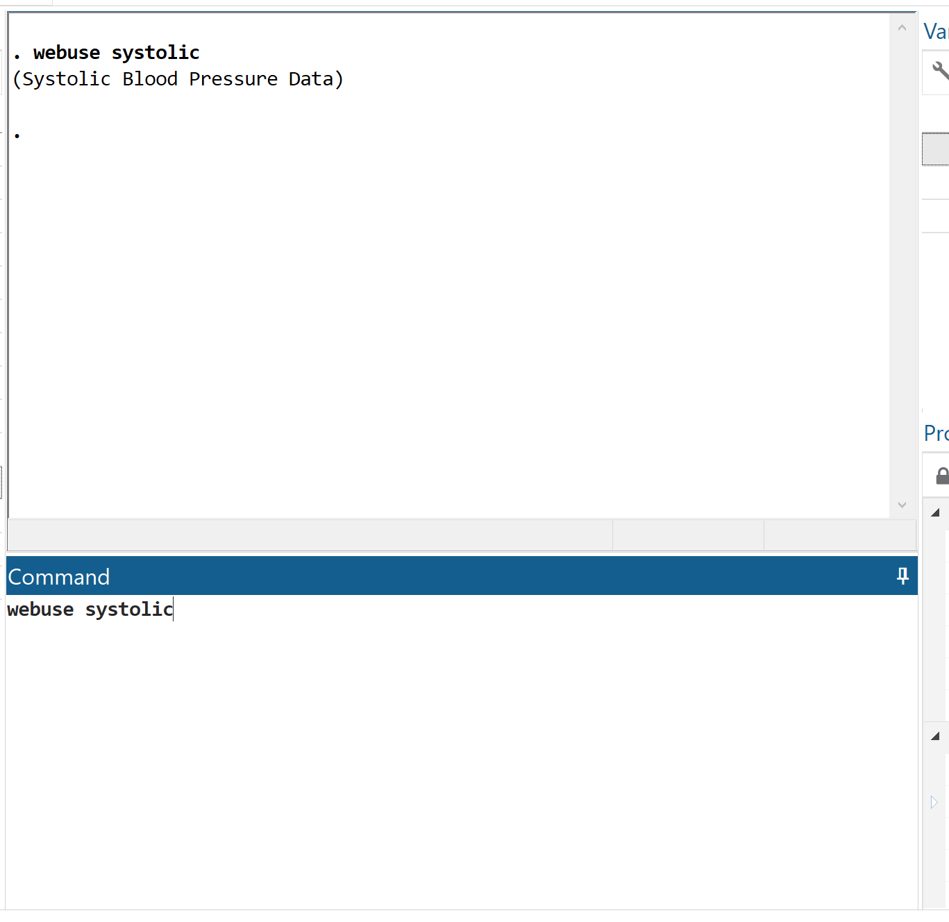 Example of how to load data into Stata